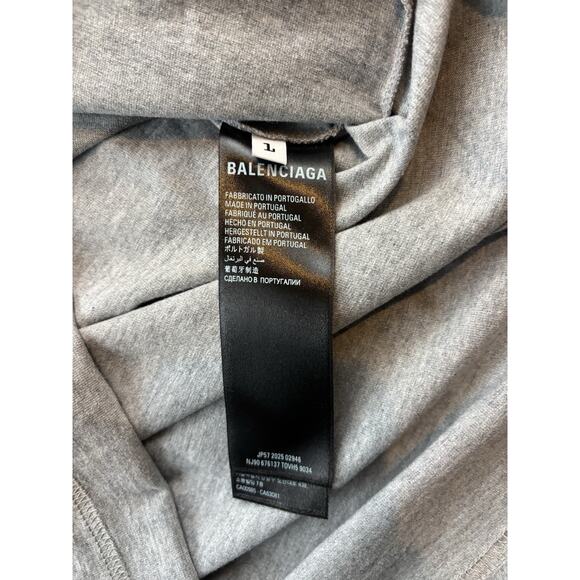 Balenciaga Alien Graphic Tee Gray Unisex Size L Oversized, Made in Portugal 24in - Picture 4 of 8